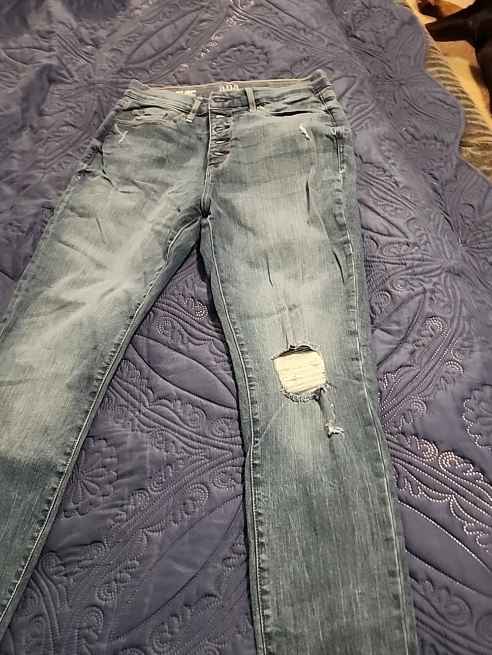 a.n.a Light Blue Distressed Skinny Jeans Tall